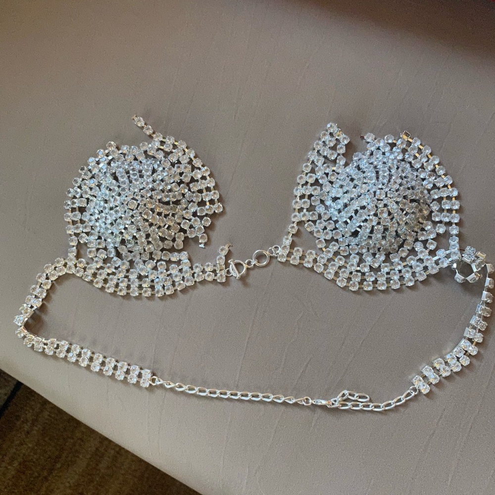 FREDERICKS OF HOLLYWOOD VINTAGE RHINESTONE LINGERIE. UNDERWEAR AND BRA! - Picture 9 of 11